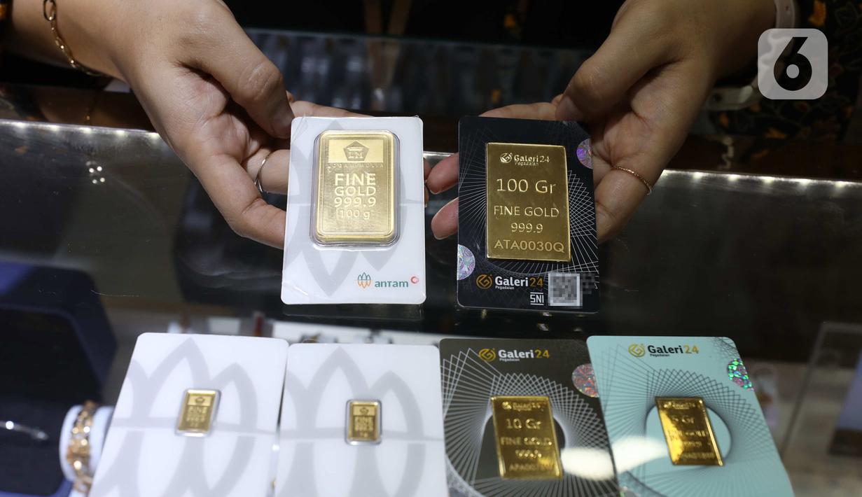 Harga emas batangan dari Antam mengalami penurunan sebesar Rp2.000 per gram. (Liputan6.com/Angga Yuniar)