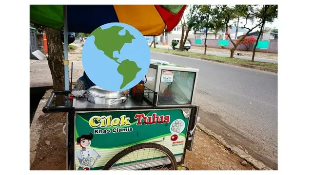 6 Tulisan di Gerobak Jualan dengan Nama Orang Terkenal Ini Bikin Mikir