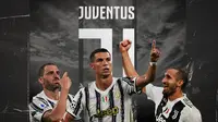 Leonardo Bonucci, Cristiano Ronaldo dan Giorgio Chiellini. (Bola.com/Dody Iryawan)