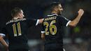 Tak ada yang menyangka jika Leicester akan mampu menjadi pimpinan klasemen Premier League hingga pekan ke-17. Klub asuhan Claudio Ranieri itu berhasil membukukan 11 kemenangan dari 17 laga. (AFP/Paul Ellis)