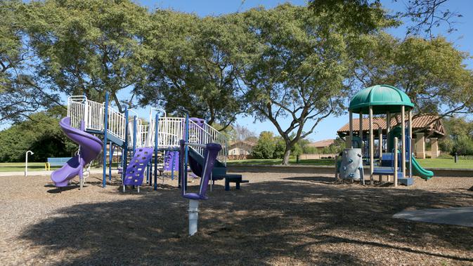 Area bermain anak-anak yang akan menjadi lokasi karantina virus corona di Pangkalan Udara Marinir AS Miramar di California, 2 Februari 2020. Ratusan warga Amerika yang kembali dari China akan dikarantina selama 14 hari untuk dilakukan observasi (Lance Cpl. Krysten Houk/U.S. Marine Corps via AP)