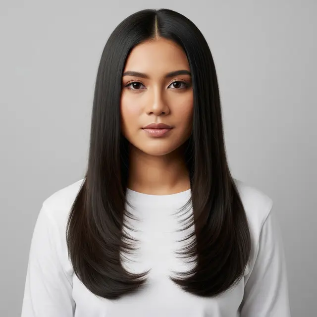 9 Model Rambut Panjang Lurus Belah Tengah Kekinian