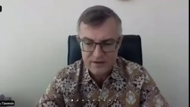 Duta Besar Ukraina untuk Indonesia, Vasyl Hamianin dalam pers briefing update perang Rusia Ukraina. (Screen Grab/Tanti Yulianingsih)