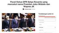 3 petisi yang mendesak mundurnya sang Ketua DPR bahkan telah diluncurkan di laman Change.org.