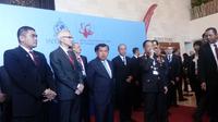 Wapres Jusuf Kalla pada Sidang Umum Interpol ke-85 yang digelar di Nusa Dua, Bali, 7-10 November 2016. (Dewi Divianta/Liputan6.com) 