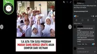 Cek Fakta: Klarifikasi Kementan soal Impor Susu dari Vietnam untuk Program Makan Bergizi Gratis