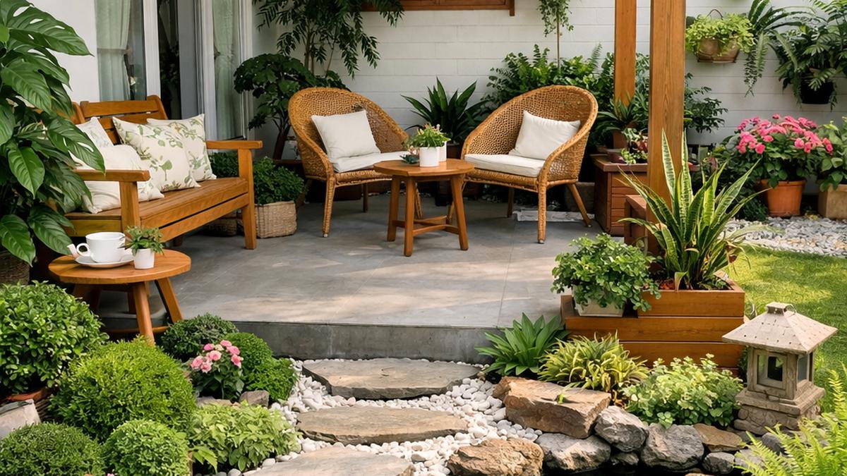 10 Inspirasi Teras Rumah Asri dengan Taman Mini yang Memukau, Asri dan Bikin Betah