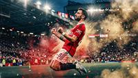 Ilustrasi Bruno Fernandes, Manchester United. (Foto by Gemini AI)