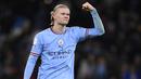 Tiga tahun kemudian, Haaland menjelma menjadi bomber menakutkan. Sejak didatangkan Manchester City pada Juni 2022 lalu, kini Haaland telah mencetak 25 gol dari 19 laga di Premier League 2022/2023. Sedangkan di Liga Champions dia membukukan lima gol dari empat penampilan. (AFP/Oli Scarff)