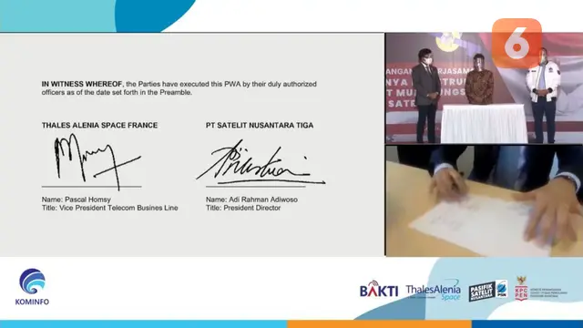 Penandatanganan MoU Satelit Satria