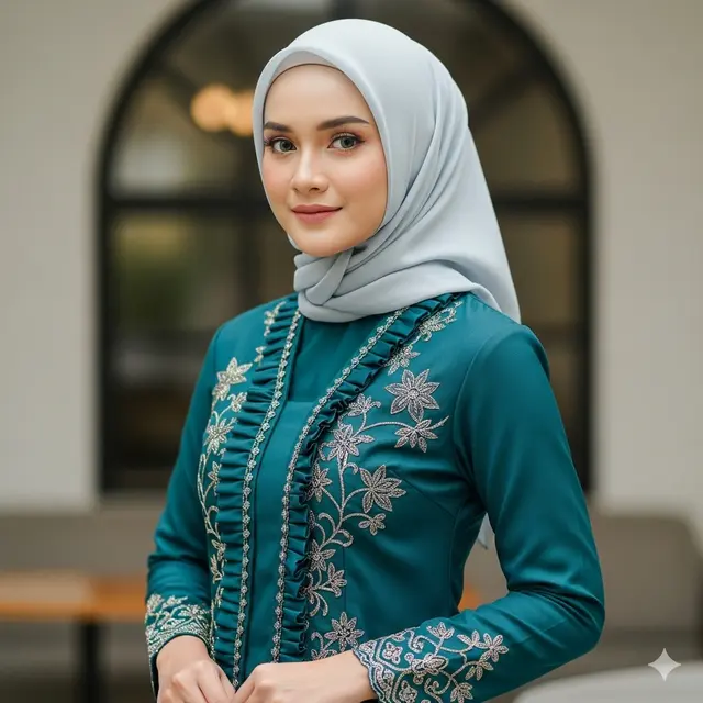 Tren Baju Kondangan Wanita Hijab Simpel Elegan 2025 (Image by Gemini)