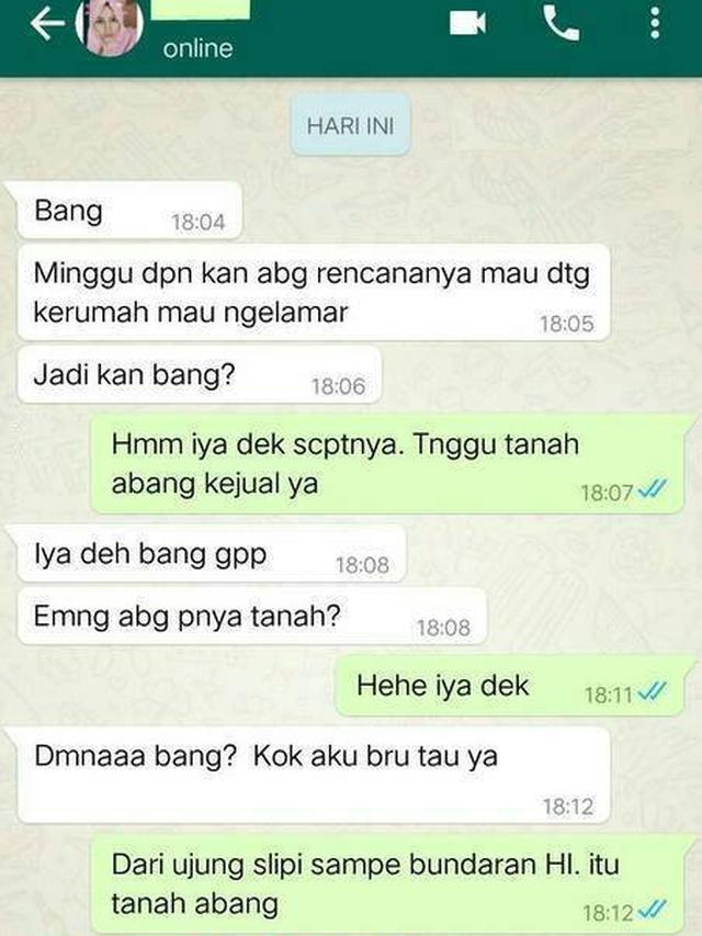 Chat Kocak saat Mencoba Melamar Ini bikin Ketawa Ngakak