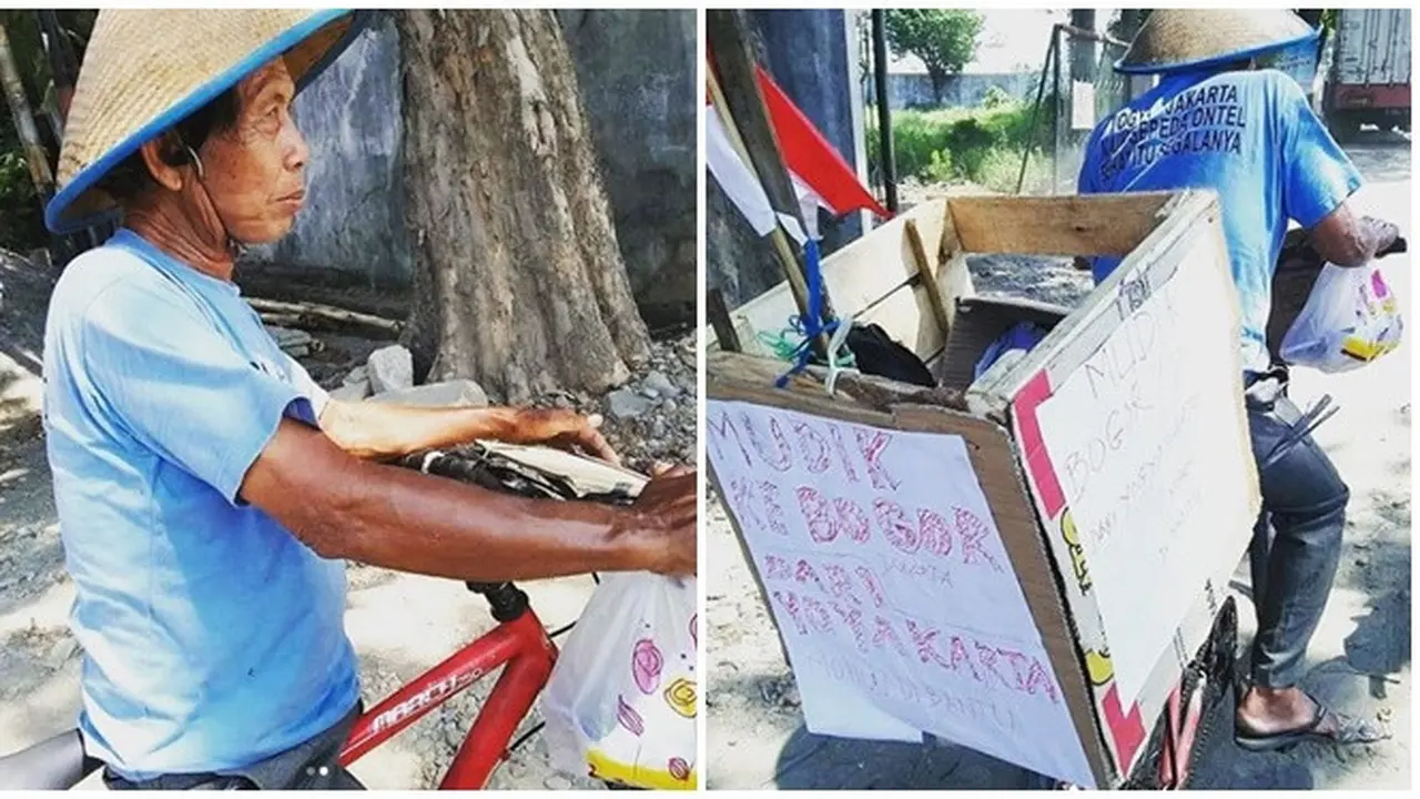 Kakek Ini Bersepeda Jogja-Bogor Demi Lebaran Bersama Keluarga