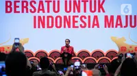 Presiden Joko Widodo (Jokowi) memberi sambutan saat menghadiri Perayaan Imlek Nasional 2020 di ICE BSD Tangerang Selatan, Kamis (30/1/2020). Perayaan Imlek Nasional 2020 mengangkat tema "Bersatu untuk Indonesia Maju". (Liputan6.com/Faizal Fanani)