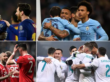 Berikut ini delapan klub yang berhasil melaju ke perempat final Liga Champions musim 2017/2018. Jadwal pengundian babak delapan besar ini akan dilangsungkan pada Jumat (16/3/2018). (Kolase foto-foto dari AFP)