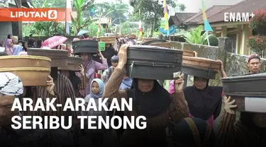 Ratusan warga Desa Sirukun, Kecamatan Kalibening Banjarnegara, tumpah ruah berbaur menjadi satu dalam kirab 1.000 tenong sebagai simbol ungkapan rasa syukur pada sang pencipta.
