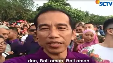 Bali aman, itu pesan dari Presiden Jokowi.