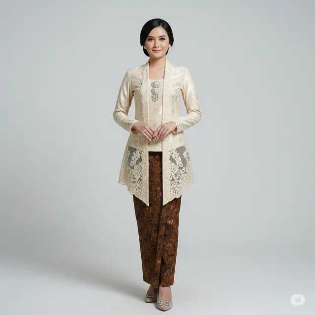 9 Model Baju Pesta Batik Kombinasi Brokat yang Mewah dan Elegan