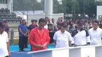 Presiden Joko Widodo (Jokowi) meresmikan tiga sarana olahraga di kawasan Gelora Bung Karno (GBK) Jakarta, Sabtu (2/12/2017). (Wicak/Liputan6.com)