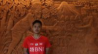 Tunggal putra Indonesia, Anthony Sinisuka Ginting, menjelang Indonesia Masters 2021, yang berlangsung di The Westin Resort Nusa Dua, Bali, 16-21 November 2021. (PBSI)