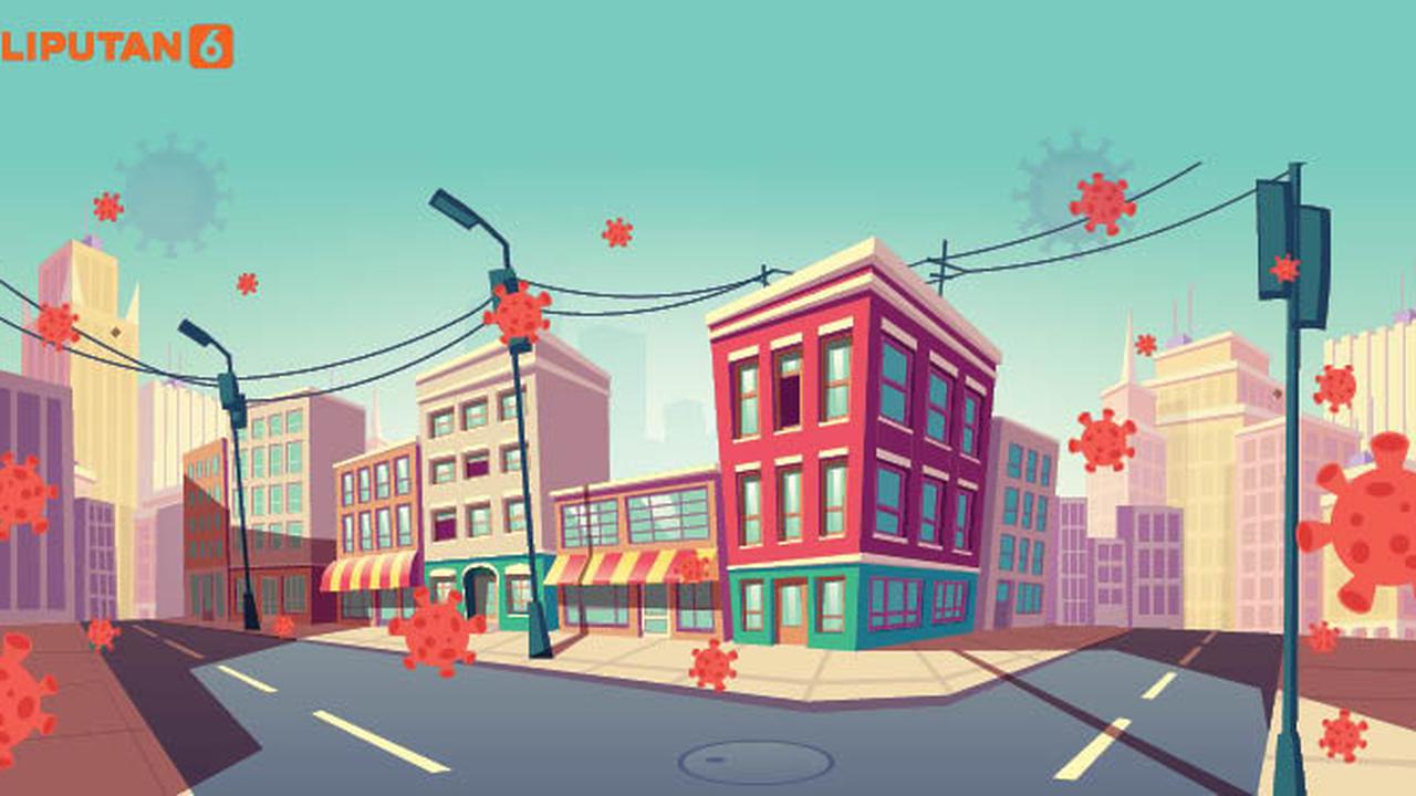 Banner Pembatasan Sosial Berskala Besar karena Corona