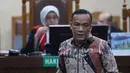 Mantan Wakil Menteri Ketenagakerjaan (Wamenaker), Immanuel Ebenezer Gerungan alias Noel, saat mengikuti sidang pembacaan tuntutan dari Jaksa Penuntut Umum (JPU) atas kasus dugaan pemerasan dan penerimaan gratifikasi terkait pengurusan sertifikasi Keselamatan dan Kesehatan Kerja (K3) di lingkungan kementerian Ketenagakerjaan di Pengadilan Tindak Pidana Korupsi, Jakarta, Senin (18/5/2026). (Kapanlagi.com/Budy Santoso)