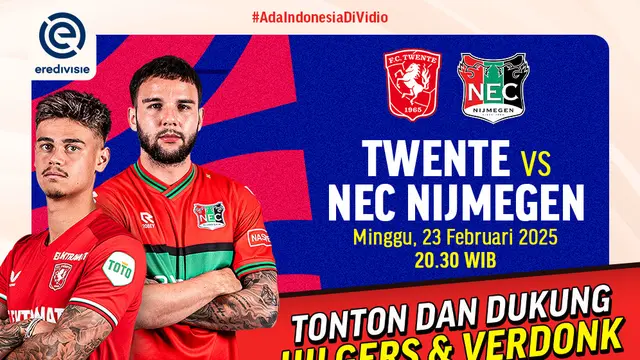 Link Live Streaming Eredivisie: FC Twente vs NEC Nijmegen di Vidio Akhir Pekan Ini
