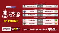 Jadwal Siaran Langsung Piala FA 2023/2024 Putaran Empat di Vidio Pekan Ini. (Sumber: dok. vidio.com)