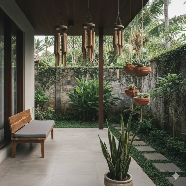 Teras Dengan Tanaman Hias Gantung