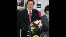 Ketua Parlemen Korea Selatan, Chun Ui Hwa, saat menyampaikan agenda kerja sama antar kedua negara, Jakarta (22/12/2014). (Liputan6.com /Andrian M Tunay)