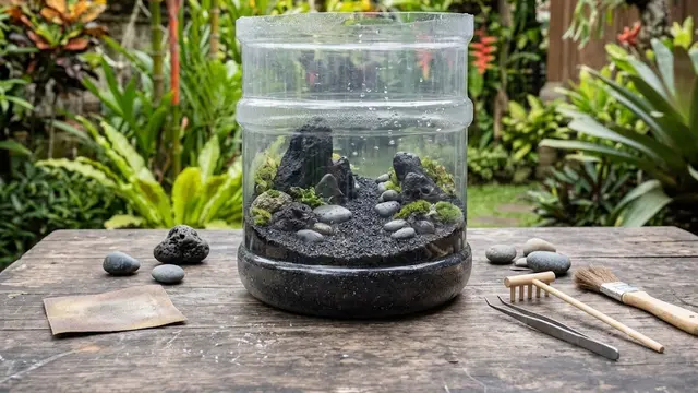 Cara Menyulap Galon Bekas Menjadi Kolam Mini Bergaya Jepang