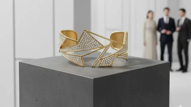 Model Gelang Emas Berlapis Kristal (Foto: Gemini AI)