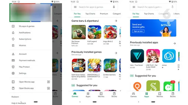 Tampilan UI Google Play Store berubah menjadi lebih minimalis dan tampak premium. (Liputan6.com/ Yuslianson)