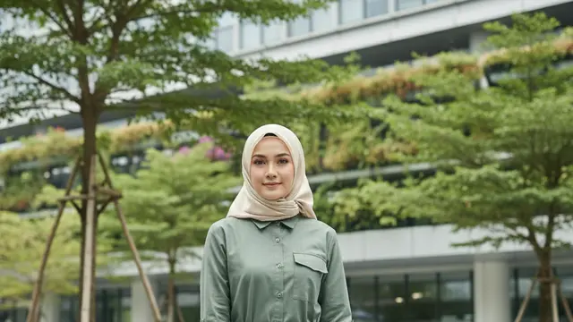 Gamis Warna Sage Green Elegan
