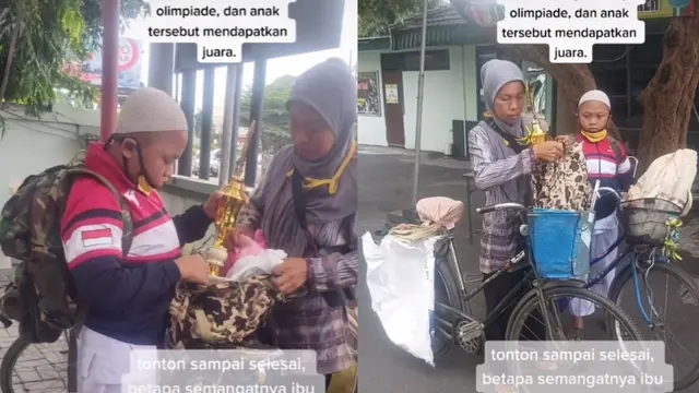 Viral Perjuangan Ibu Antar Anak Olimpiade Pakai Sepeda, Endingnya Bikin Haru