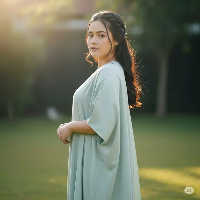 Gaun Lengan Batwing