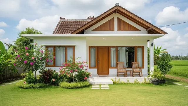 Desain Rumah Minimalis Kampung dengan Halaman Luas dan Taman Kecil/Gemini AI