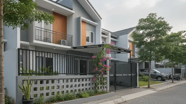 Pagar Rumah Roster Kombinasi Besi Hollow (Foto: AI)