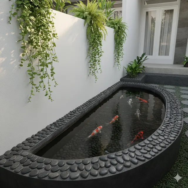 Kolam Ikan Mini di Taman Sempit