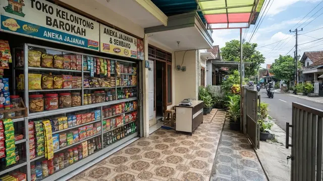Teras dengan Etalase Memanjang