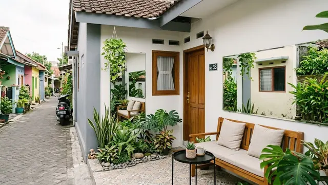 Desain Teras Minimalis Plus Taman Mini untuk Rumah Kecil
