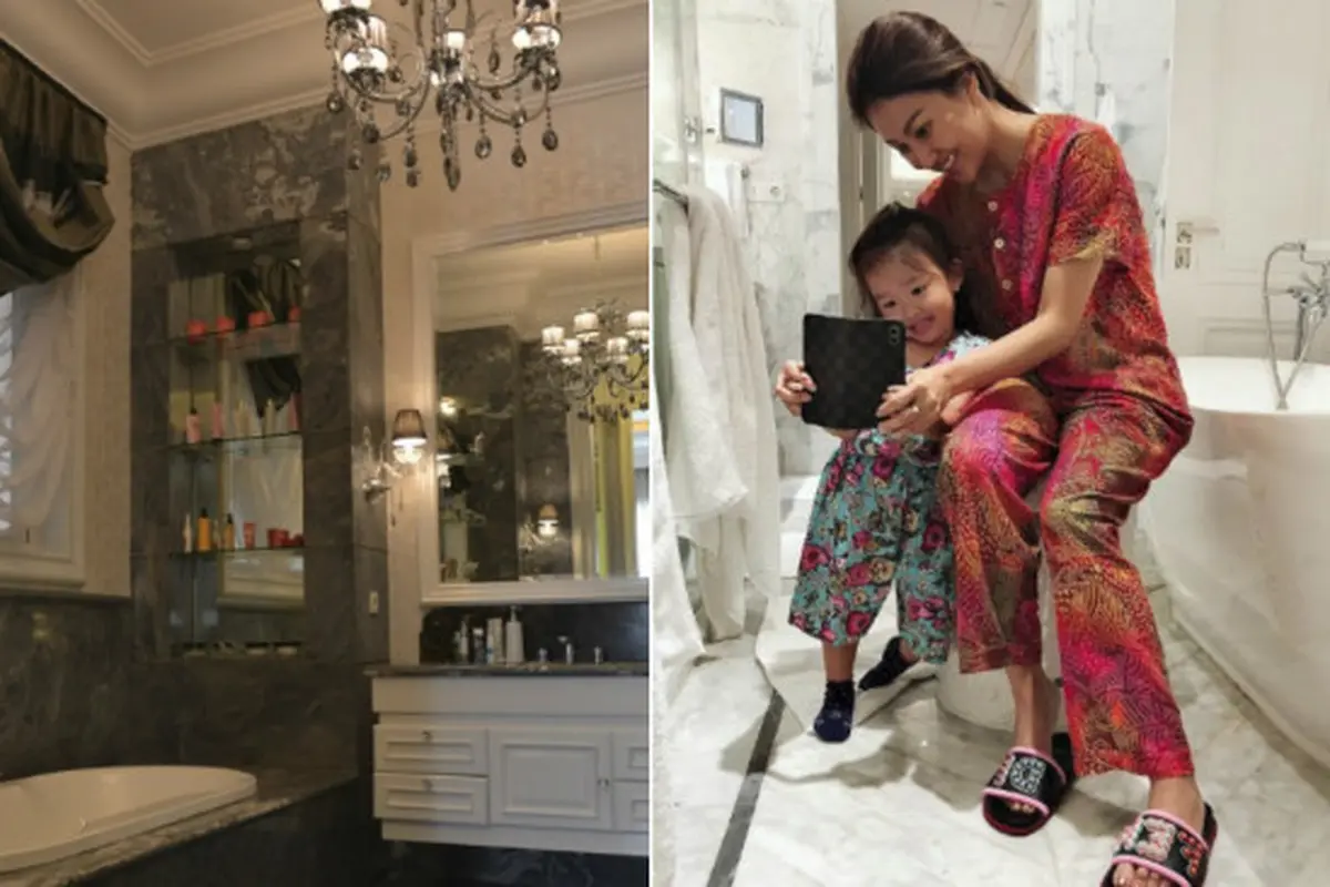 Beberapa selebritas tak sungkan memberikan fasilitas mewah di dalam kamar mandinya bak hotel bintang lima.