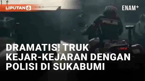 VIDEO: Dramatis! Kejar-Kejaran Truk dengan Polisi di Jalanan Sukabumi, Motor Patroli Ditabrak