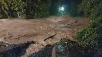Banjir di Nagari Manggilang, Kabupaten Limapuluh Kota Sumatera Barat, Kamis (29/4/2021) malam. (Liputan6.com/ist)