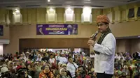 Anies Baswedan dalam acara silahturahmi akbar masyarakat Minang pendukung Anies-Muhaimin (AMIN) di Kemayoran, Jakarta Pusat, Minggu (21/1/2024). (Foto: Tim Media AMIN)