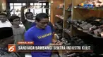 Sandiaga Uno kunjungi sentra industri sepatu dan sandal kulit di Tanggulangin, Sidoarjo, Jawa Timur.