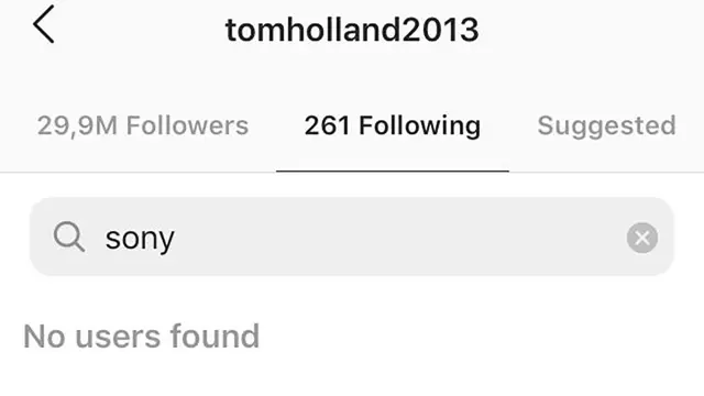 Tom Holland Unfollow Sony
