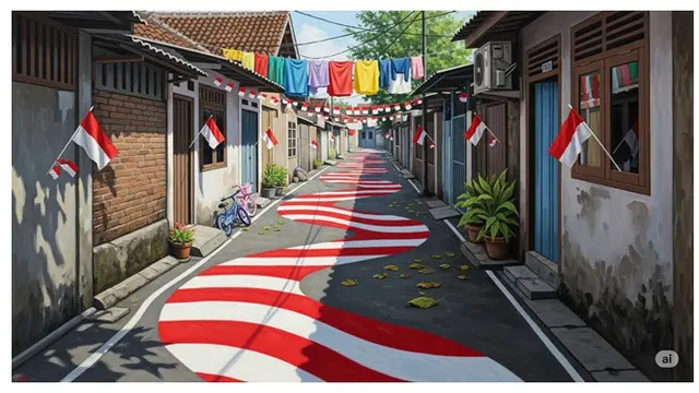 6 Kreasi Cat untuk Gang Rumah 17 Agustus, Semarak Kemerdekaan di Setiap Sudut
