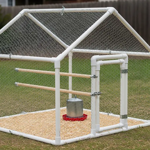 kandang ayam dari pipa pvc untuk lahan sempit (Image by Gemini AI)