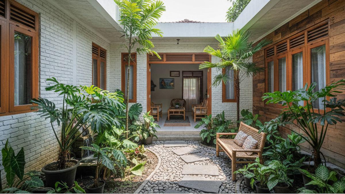 7 Inspirasi Taman dalam Rumah Tanpa Atap, Tetap Rindang Meski Ruangan Kecil